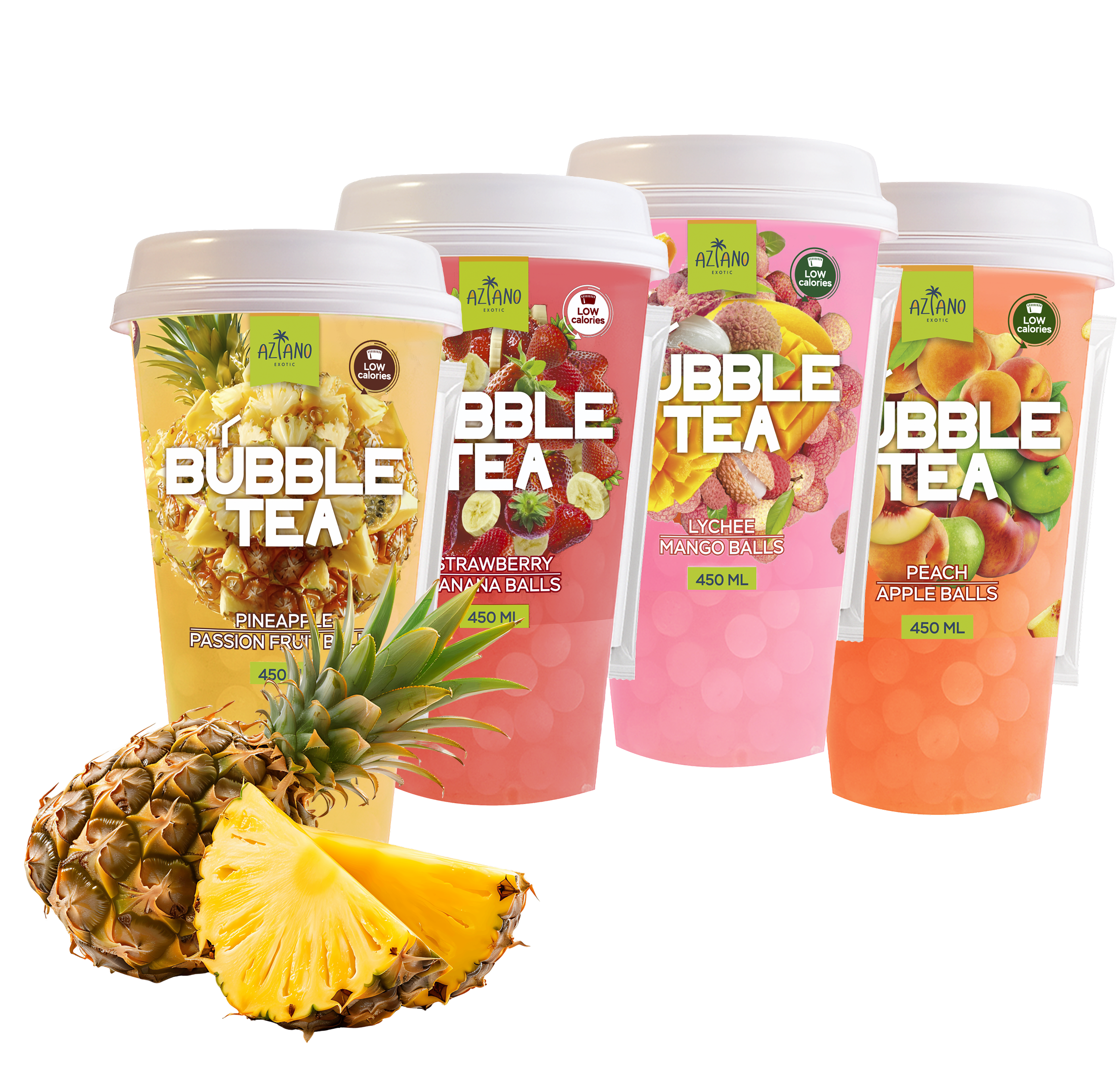 BUBBLE TEA - на основе натурального зеленого чая с лопающимися фруктовыми шариками